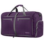 Gonex 80L Packable Travel Duffle Bag Foldable Duffel Bags for Luggage Gym Sports Camping Travelling Cycling Storage Shopping Water & Tear Resistant Purple